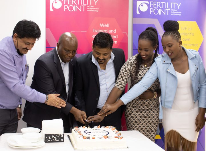 Vishal Sharma, Vice President of Operations, Fertility Point, Dr Kireki Omanwa, President, Kenya Obstetrical and Gynaecological Society, Dr Rajesh Chaudhary, Lead IVF Expert at Fertility Point, Dr Faith Muchira, Lead Physician at Fertility Point and a staff member.(photo;cortesy)